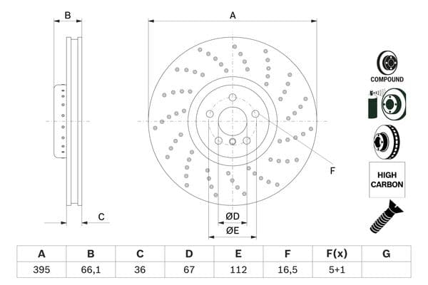 Bosch BD2800 Fren diski; ön 1