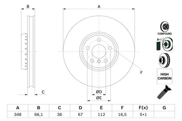 Bosch BD2803 Fren diski; ön küçük görsel 5