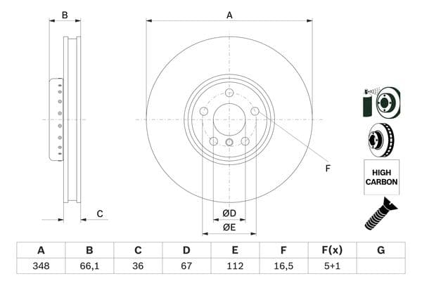 Bosch BD2804 Fren diski; ön 1