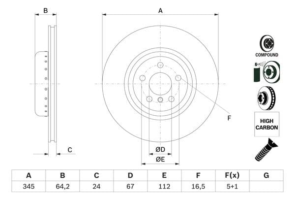 Bosch BD2806 Fren diski; arka küçük görsel 5
