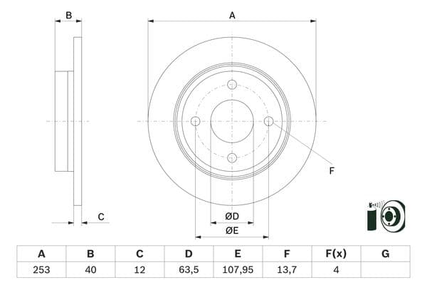 Bosch BD2808 Fren diski; arka 1