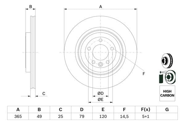 Bosch BD2813 Fren diski; arka küçük görsel 5