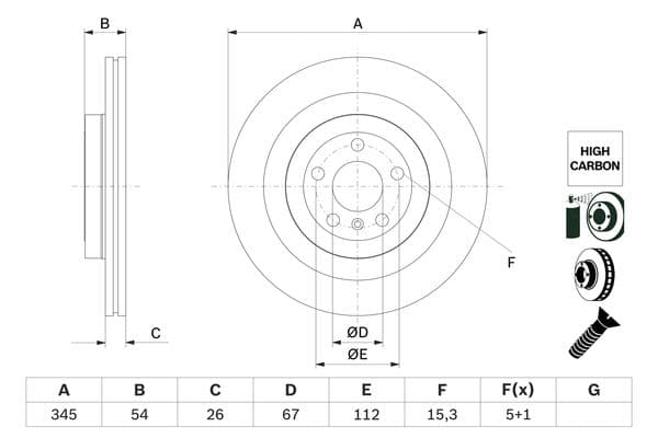Bosch BD2814 Fren diski; arka küçük görsel 5
