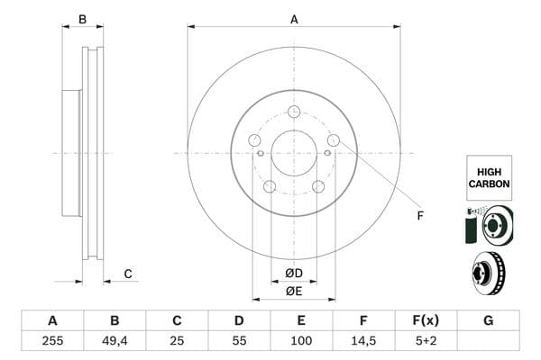 Bosch BD2817 Fren diski; ön küçük görsel 5