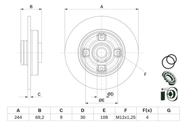Bosch BD2819 Fren diski; arka küçük görsel 5