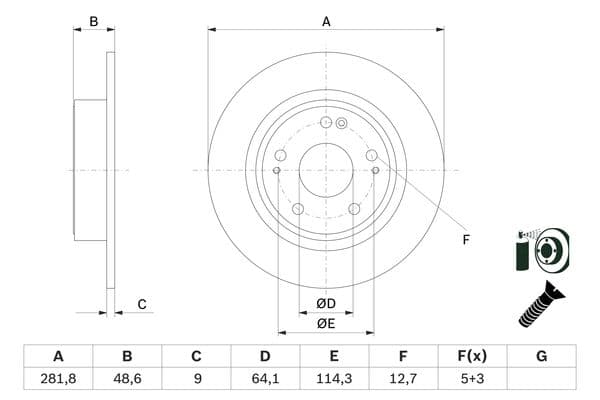 Bosch BD2821 Fren diski; arka 1
