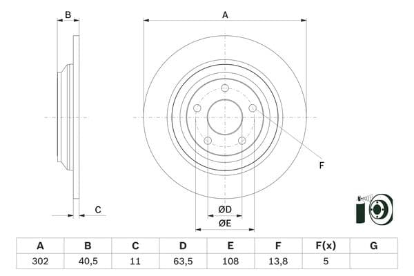 Bosch BD2824 Fren diski; arka 1