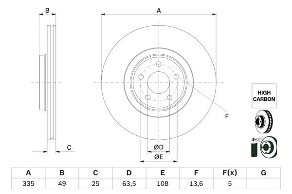 Bosch BD2825 Fren diski; ön küçük görsel 5