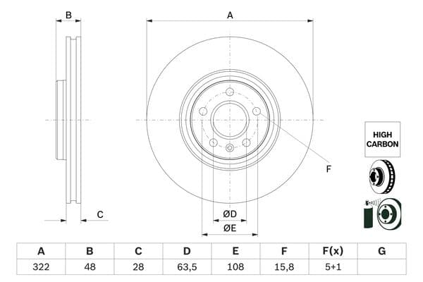 Bosch BD2835 Fren diski; ön küçük görsel 5