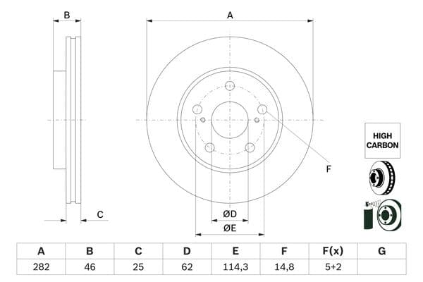 Bosch BD2837 Fren diski; arka küçük görsel 5