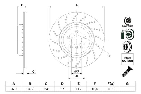 Bosch BD2856 Fren diski; arka küçük görsel 5