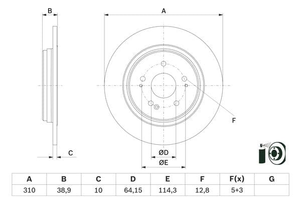 Bosch BD2862 Fren diski; arka 1