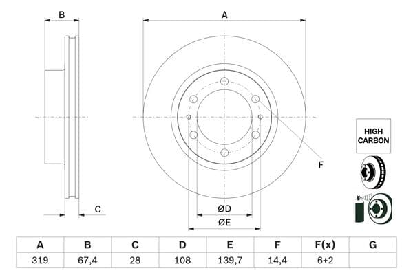 Bosch BD2863 Fren diski Premium1; ön küçük görsel 5