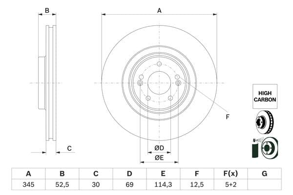 Bosch BD2870 Fren diski; ön küçük görsel 5
