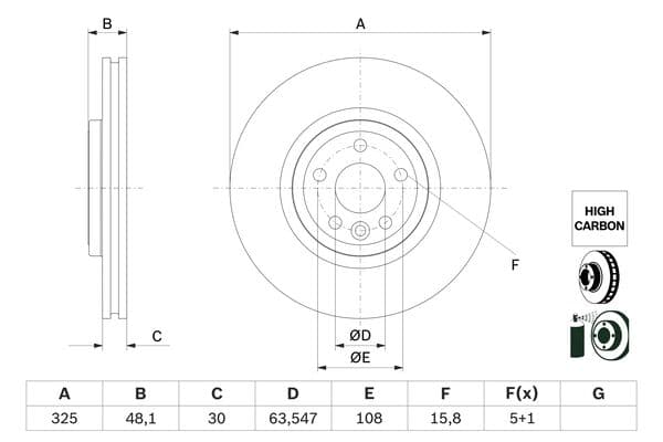 Bosch BD2876 Fren diski; ön küçük görsel 5
