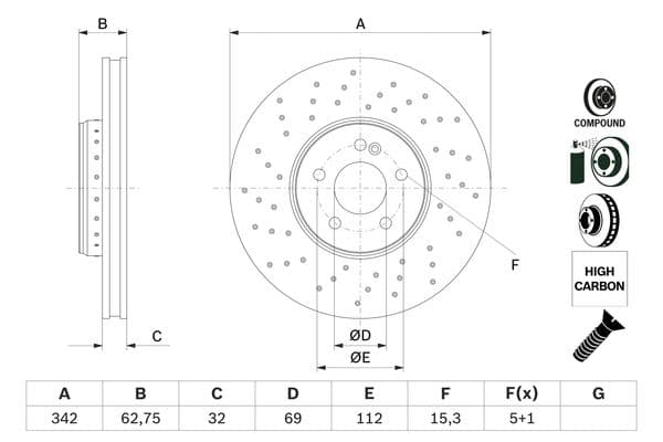 Bosch BD2884 Fren diski; ön 1