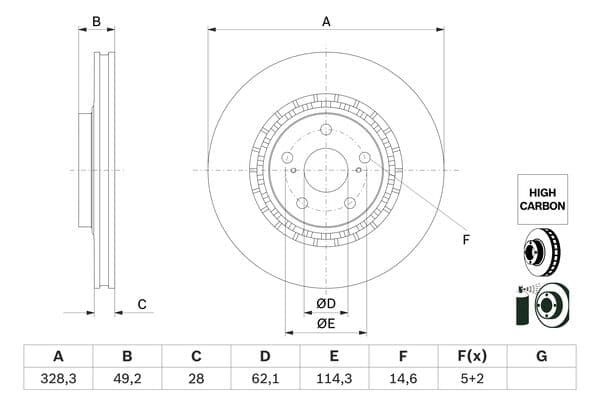 Bosch BD2907 Fren diski Premium1; ön küçük görsel 5