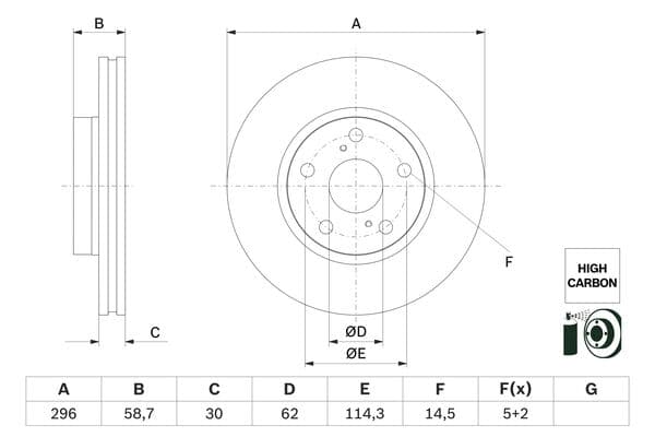 Bosch BD2911 Fren diski; ön küçük görsel 5