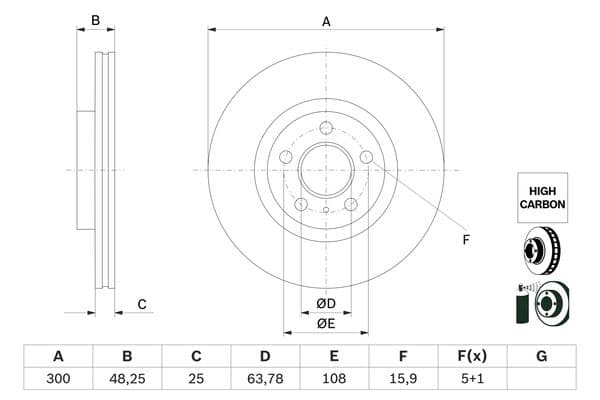 Bosch BD2912 Fren diski; ön küçük görsel 5