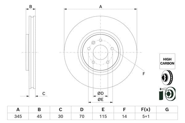 Bosch BD2913 Fren diski; ön küçük görsel 5