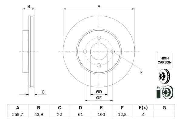 Bosch BD2939 Fren diski Premium1; ön küçük görsel 5