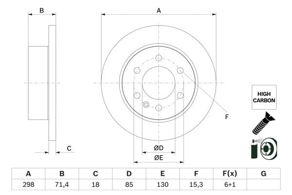 Bosch BD2950 Fren diski; arka küçük görsel 5