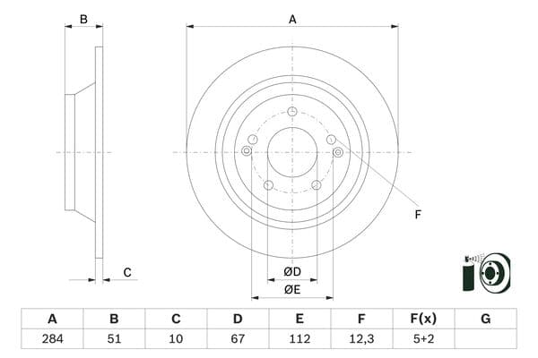 Bosch BD2955 Fren diski; arka 1