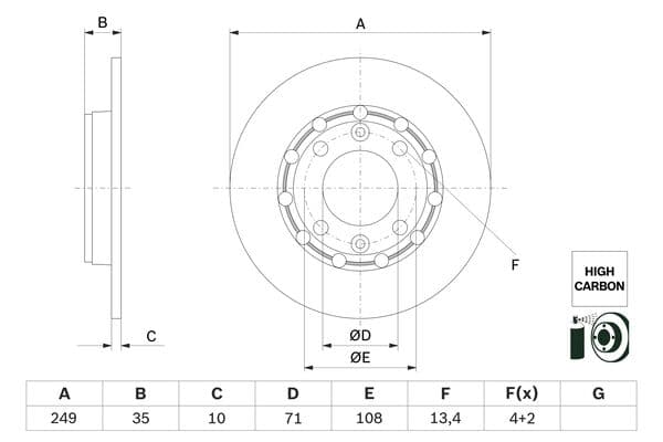 Bosch BD2959 Fren diski; arka küçük görsel 5