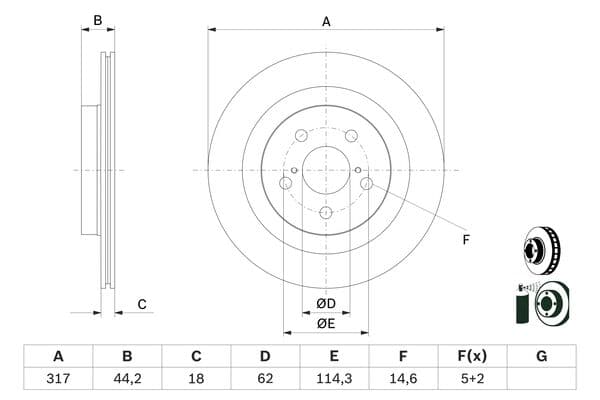 Bosch BD2963 Fren diski; arka küçük görsel 5