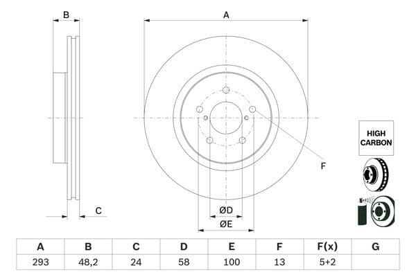 Bosch BD2972 Fren diski; ön küçük görsel 5