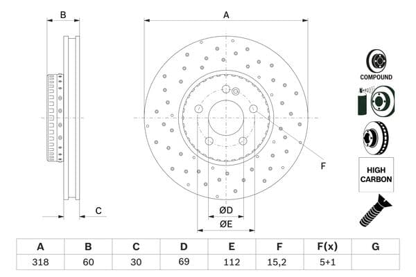 Bosch BD2989 Fren diski; ön küçük görsel 5