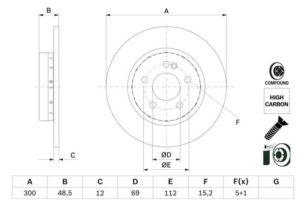 Bosch BD3001 Fren diski; arka küçük görsel 5