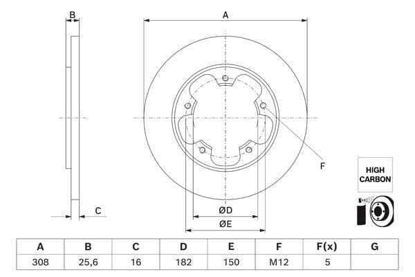 Bosch BD3008 Fren diski; arka küçük görsel 5
