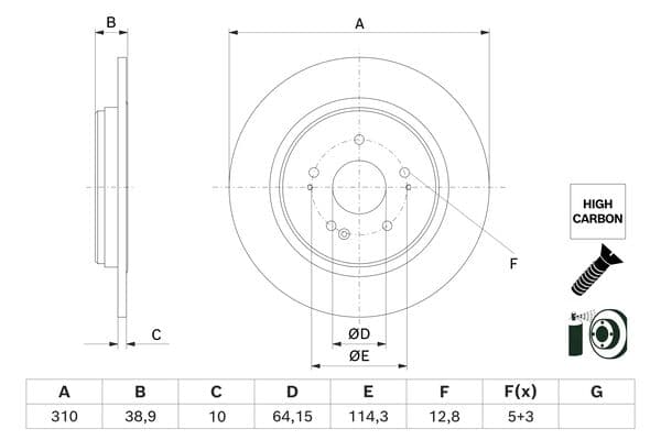 Bosch BD3009 Fren diski; arka 1
