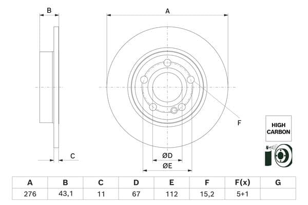 Bosch BD3012 Fren diski; arka 1