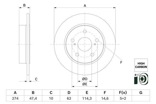 Bosch BD3014 Fren diski; arka küçük görsel 5