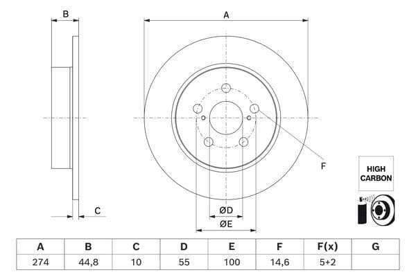 Bosch BD3015 Fren diski; arka küçük görsel 5