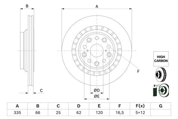 Bosch BD3016 Fren diski; arka küçük görsel 5