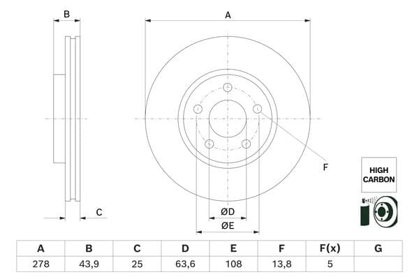 Bosch BD3018 Fren diski; ön küçük görsel 5