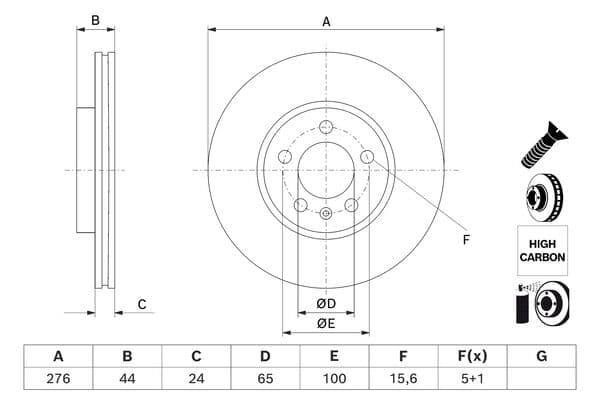 Bosch BD3023 Fren diski; ön küçük görsel 5