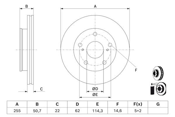 Bosch BD3151 Fren diski; ön küçük görsel 5