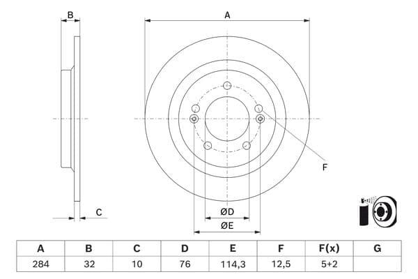Bosch BD3171 Fren diski; arka küçük görsel 5