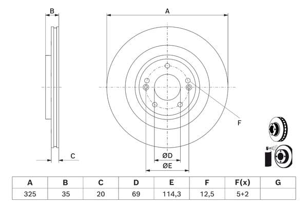 Bosch BD3172 Fren diski; arka küçük görsel 5
