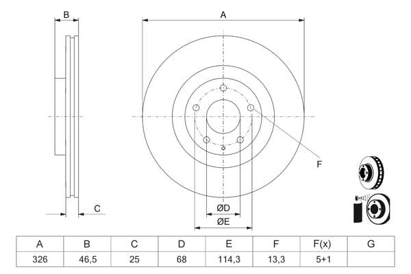 Bosch BD3176 Fren diski; ön küçük görsel 5