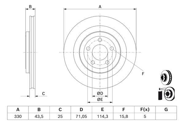 Bosch BD3183 Fren diski; arka küçük görsel 5