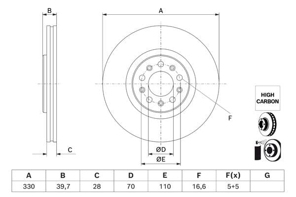 Bosch BD3193 Fren diski; ön 1