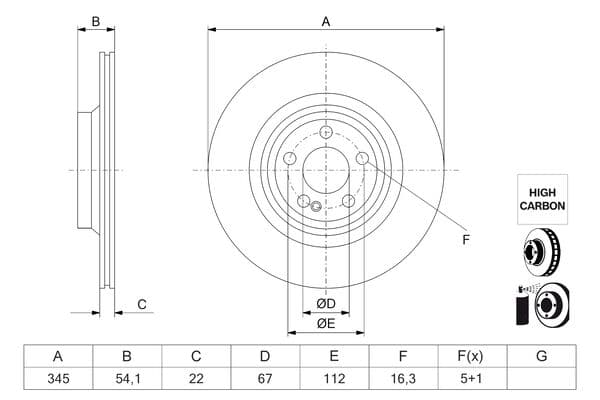 Bosch BD3200 Fren diski; arka küçük görsel 5