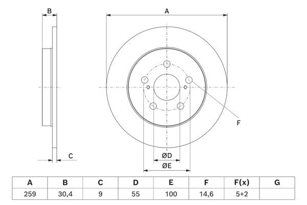 Bosch BD3210 Fren diski; arka küçük görsel 5