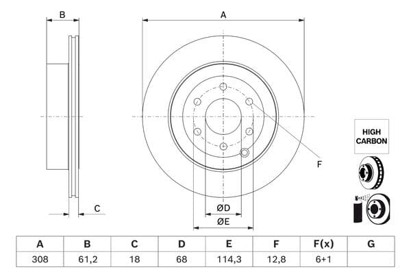 Bosch BD3217 Fren diski; arka küçük görsel 5