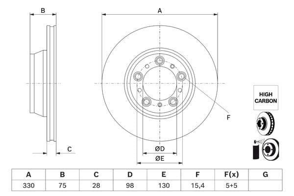 Bosch BD3222 Fren diski; arka küçük görsel 5